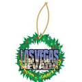 Las Vegas City Scape Wreath Ornament on Clear Mirrored Back (2 Sq. Inch)